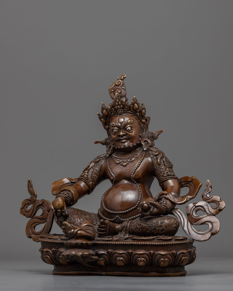 Oxidized Coppper Dzambhala Statue | Buddhist Wealth Deity Statue