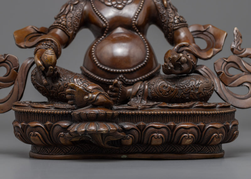 Oxidized Coppper Dzambhala Statue | Buddhist Wealth Deity Statue