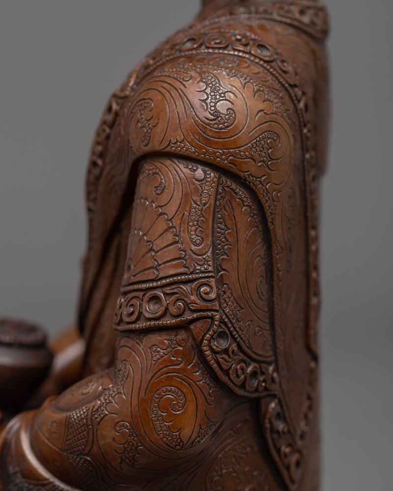 Hand Carved Buddha Amitabha Statue | Himalayan Style Buddhist Statuettes
