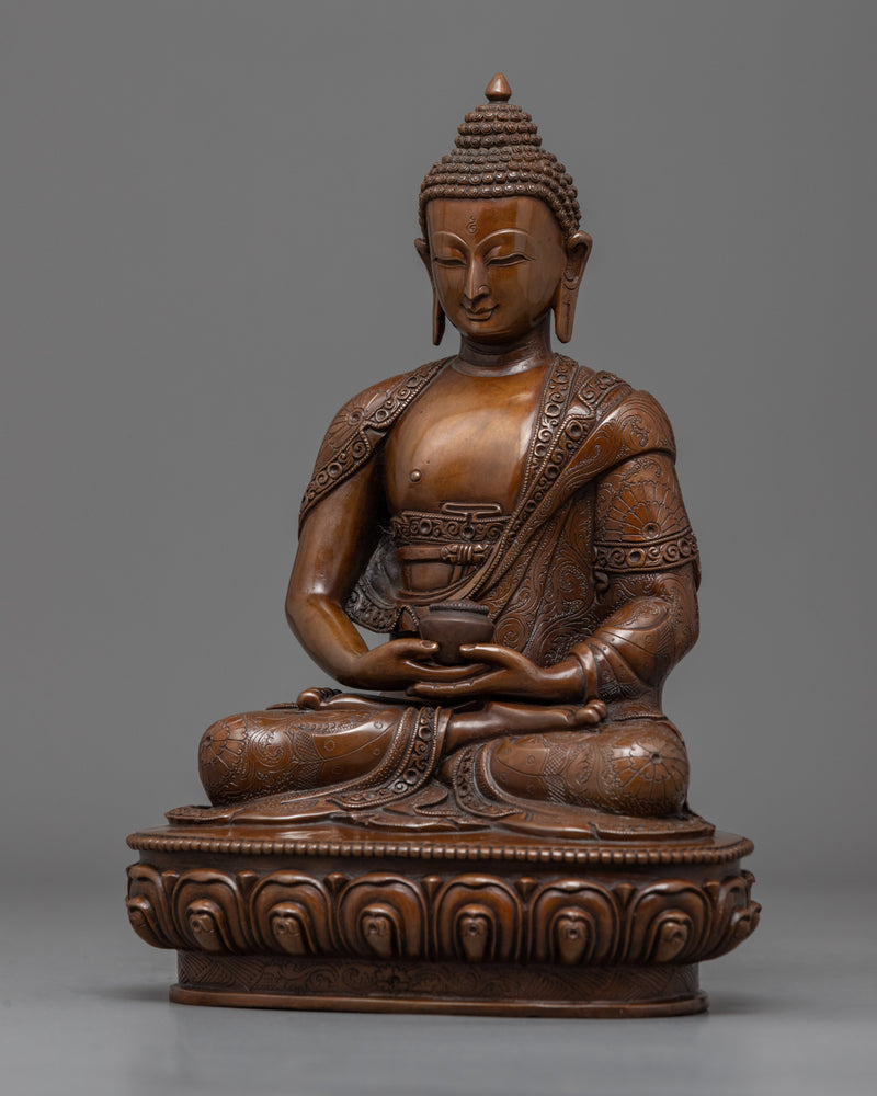 Hand Carved Buddha Amitabha Statue | Himalayan Style Buddhist Statuettes