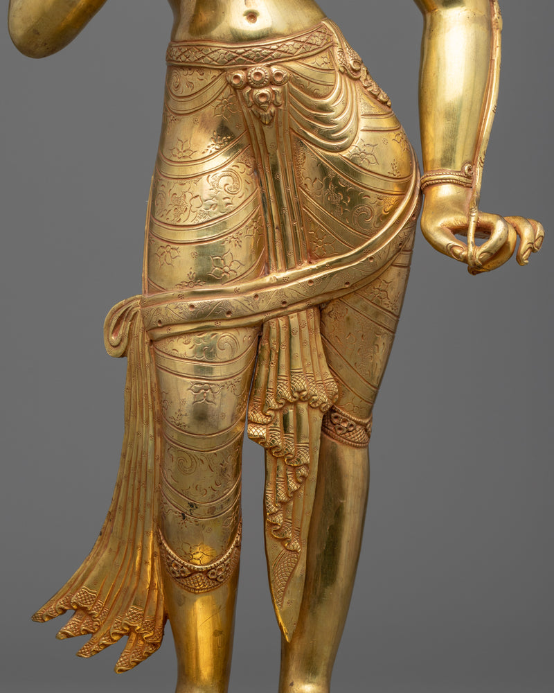 Standing Green Tara Statue | Hand Carved Female Bodhisattva Statue