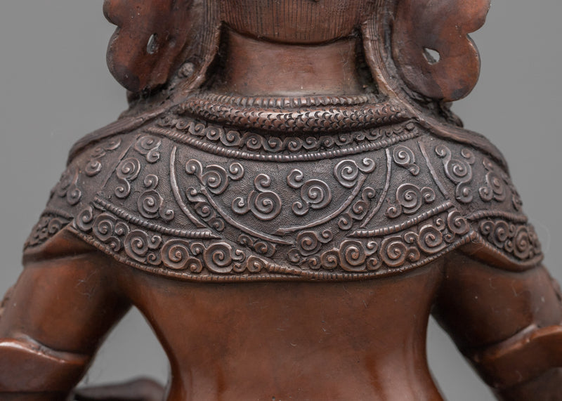 Hand-Carved Dzambhala Statue | Buddhist Wealth Deity Suclpture