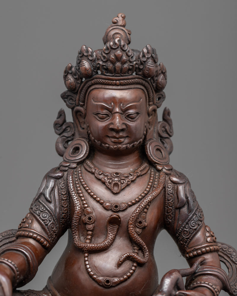 Hand-Carved Dzambhala Statue | Buddhist Wealth Deity Suclpture