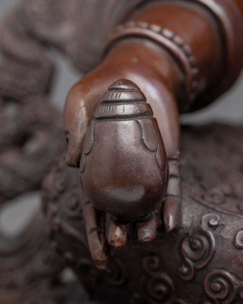 Hand-Carved Dzambhala Statue | Buddhist Wealth Deity Suclpture