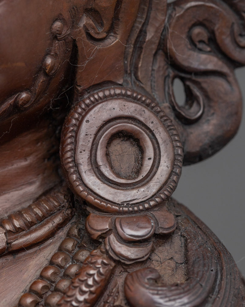 Hand-Carved Dzambhala Statue | Buddhist Wealth Deity Suclpture