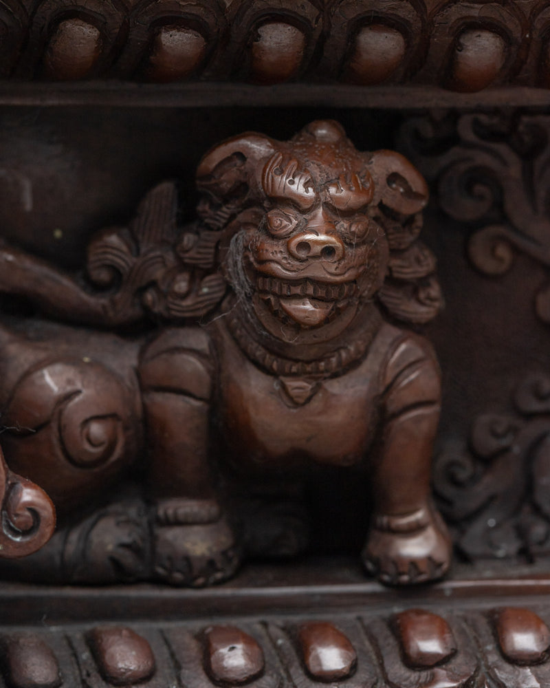 Hand-Carved Dzambhala Statue | Buddhist Wealth Deity Suclpture
