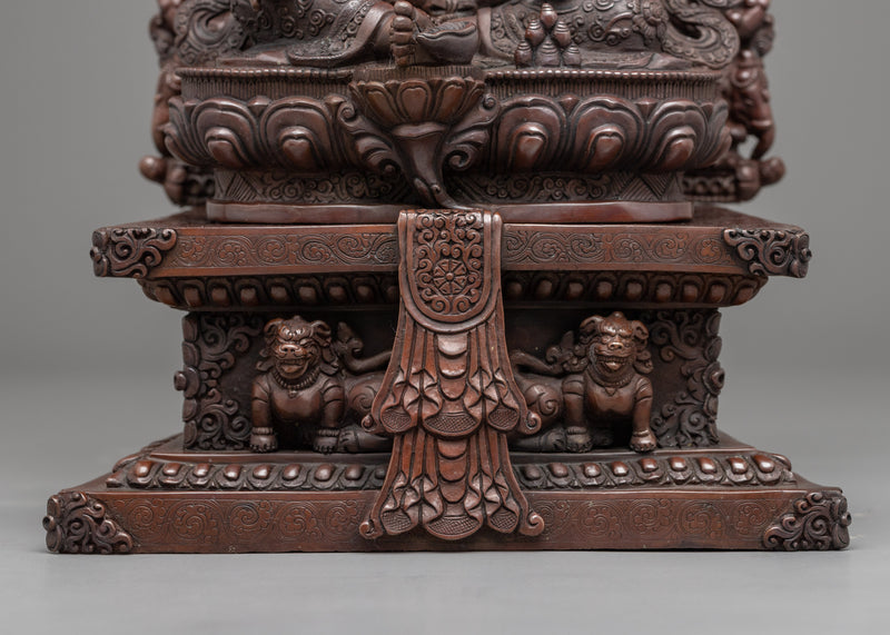 Hand-Carved Dzambhala Statue | Buddhist Wealth Deity Suclpture