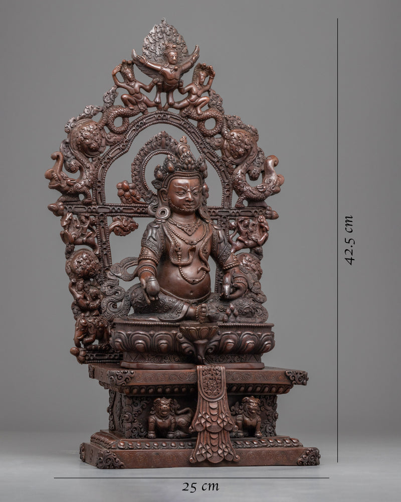 Hand-Carved Dzambhala Statue | Buddhist Wealth Deity Suclpture