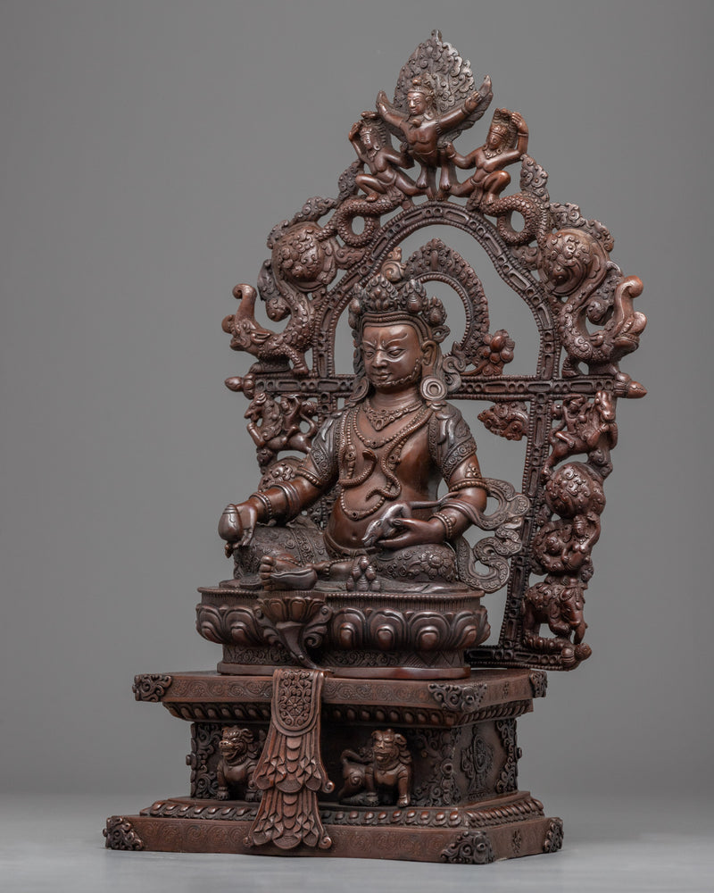 Hand-Carved Dzambhala Statue | Buddhist Wealth Deity Suclpture