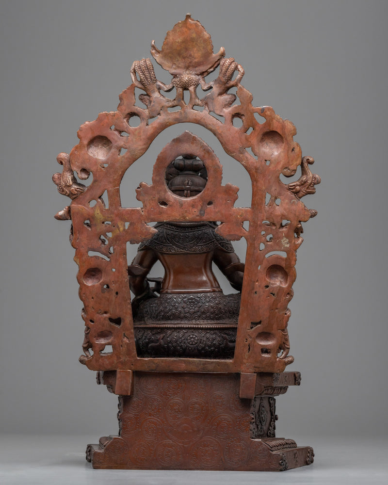 Hand-Carved Dzambhala Statue | Buddhist Wealth Deity Suclpture