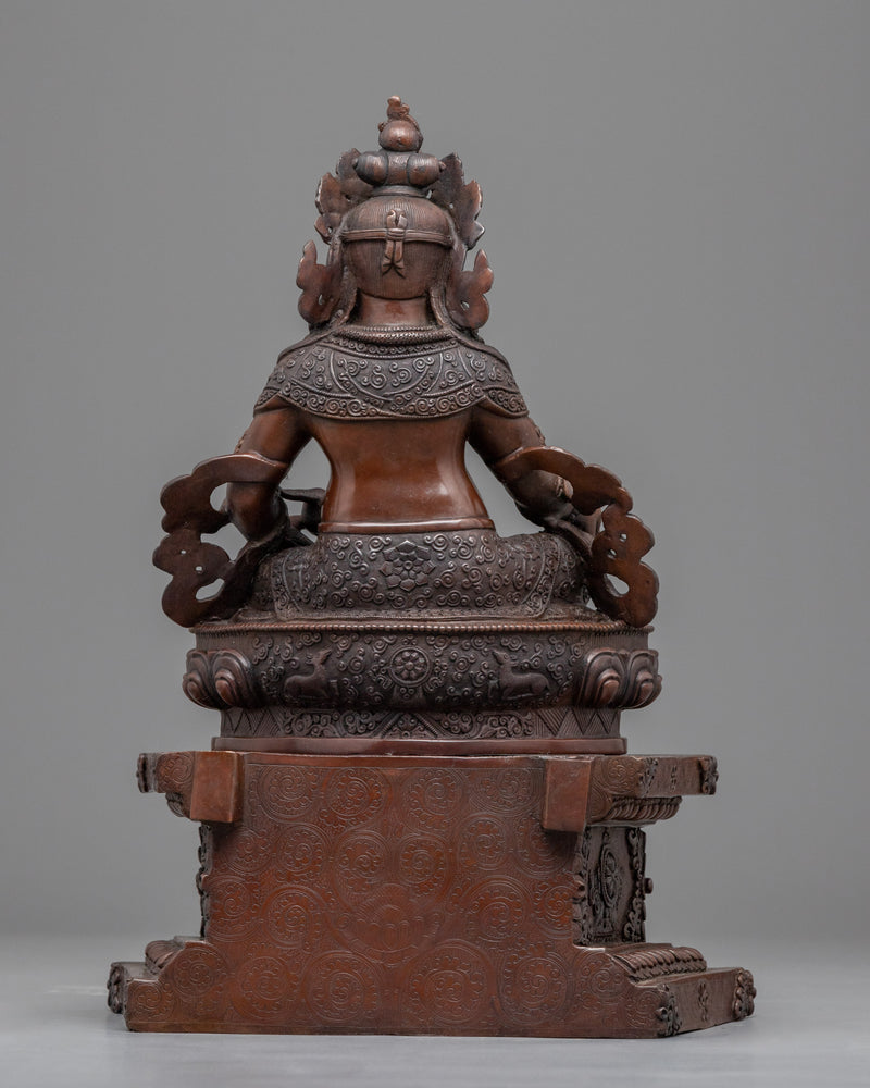 Hand-Carved Dzambhala Statue | Buddhist Wealth Deity Suclpture