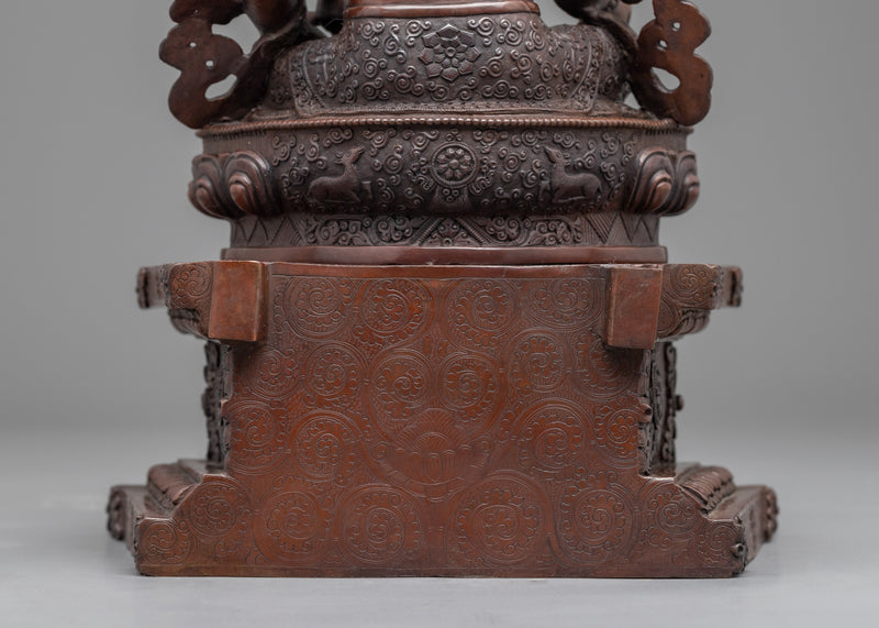 Hand-Carved Dzambhala Statue | Buddhist Wealth Deity Suclpture