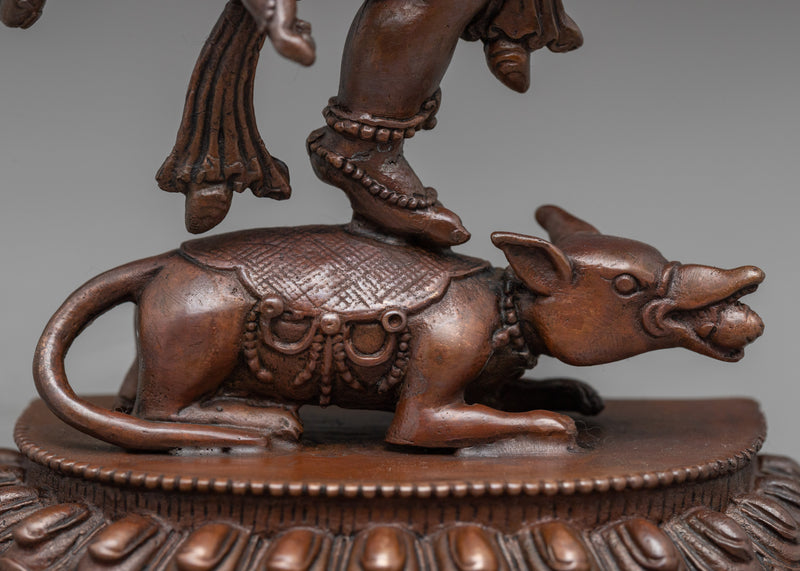 Oxidized Copper Ganesh Statue | Tibetan Style Religious Sculpture