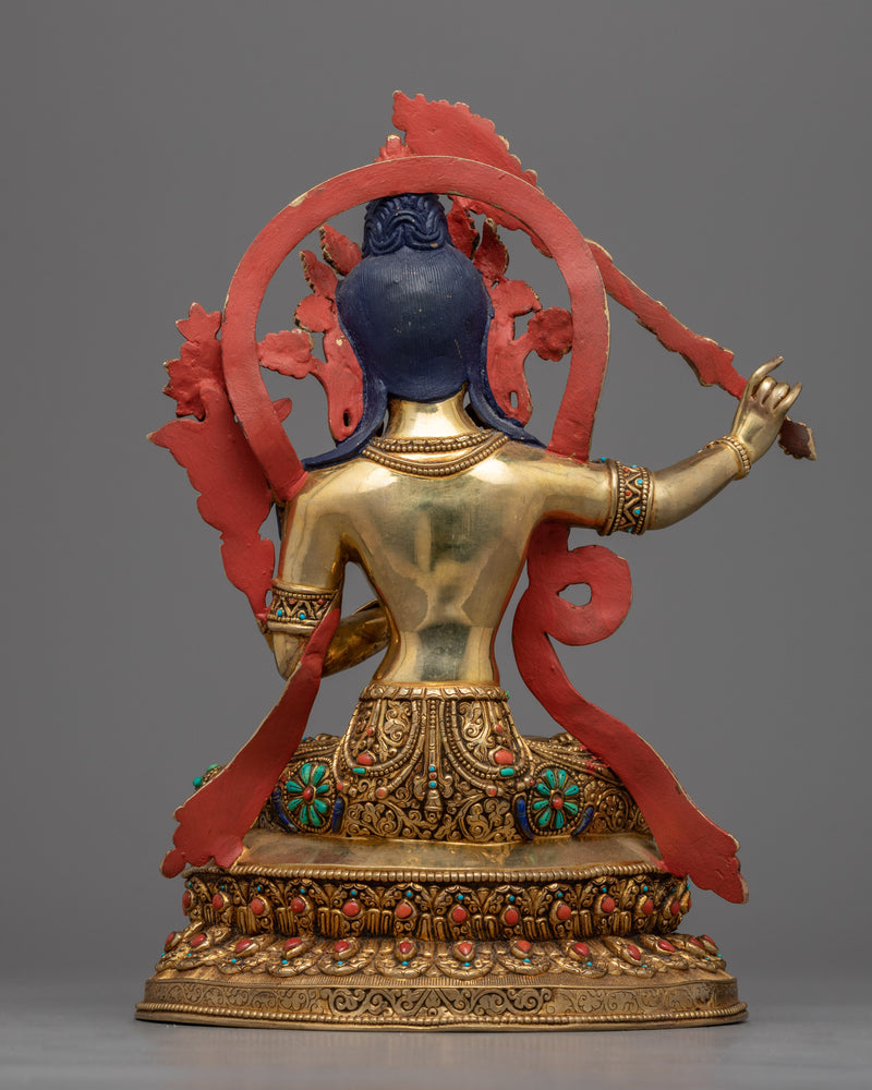 Sword Wielding Manjushri Bodhisattva Statue | Himalayan Style Buddhist Artistry