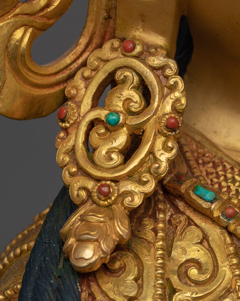 Padmasambhava Guru Rinpoche Statue | Gold Gilded Buddhist Artwork