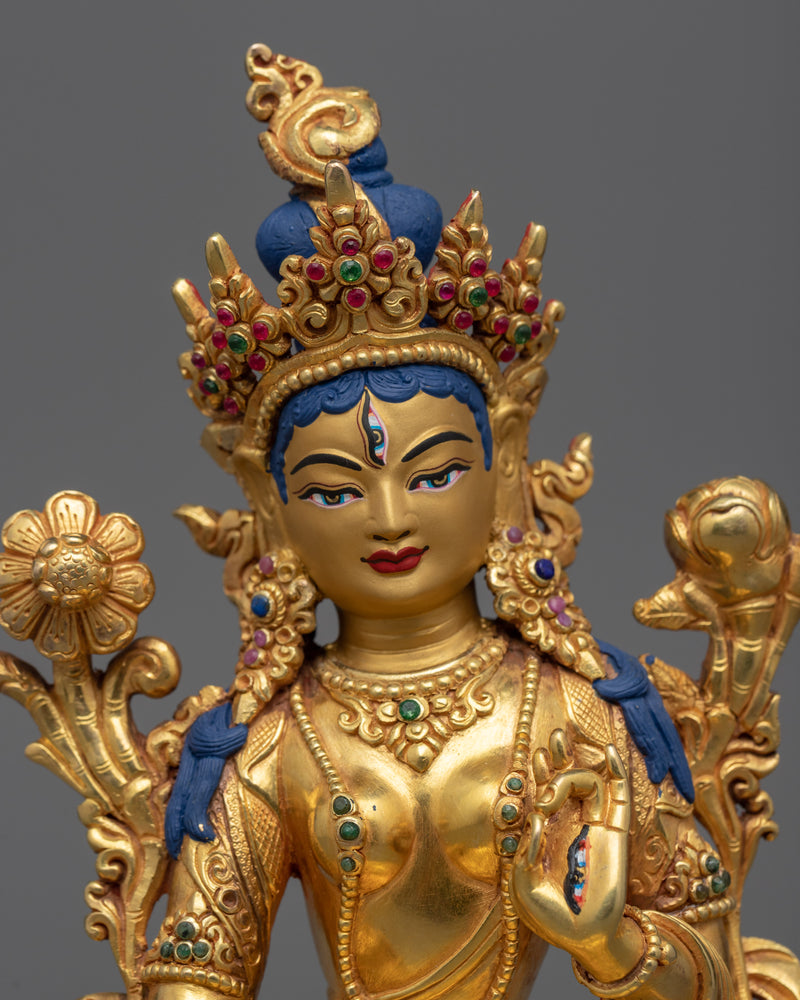 White Tara Goddess Statue | Female Bodhisattva Statue for Meditation and Ritual