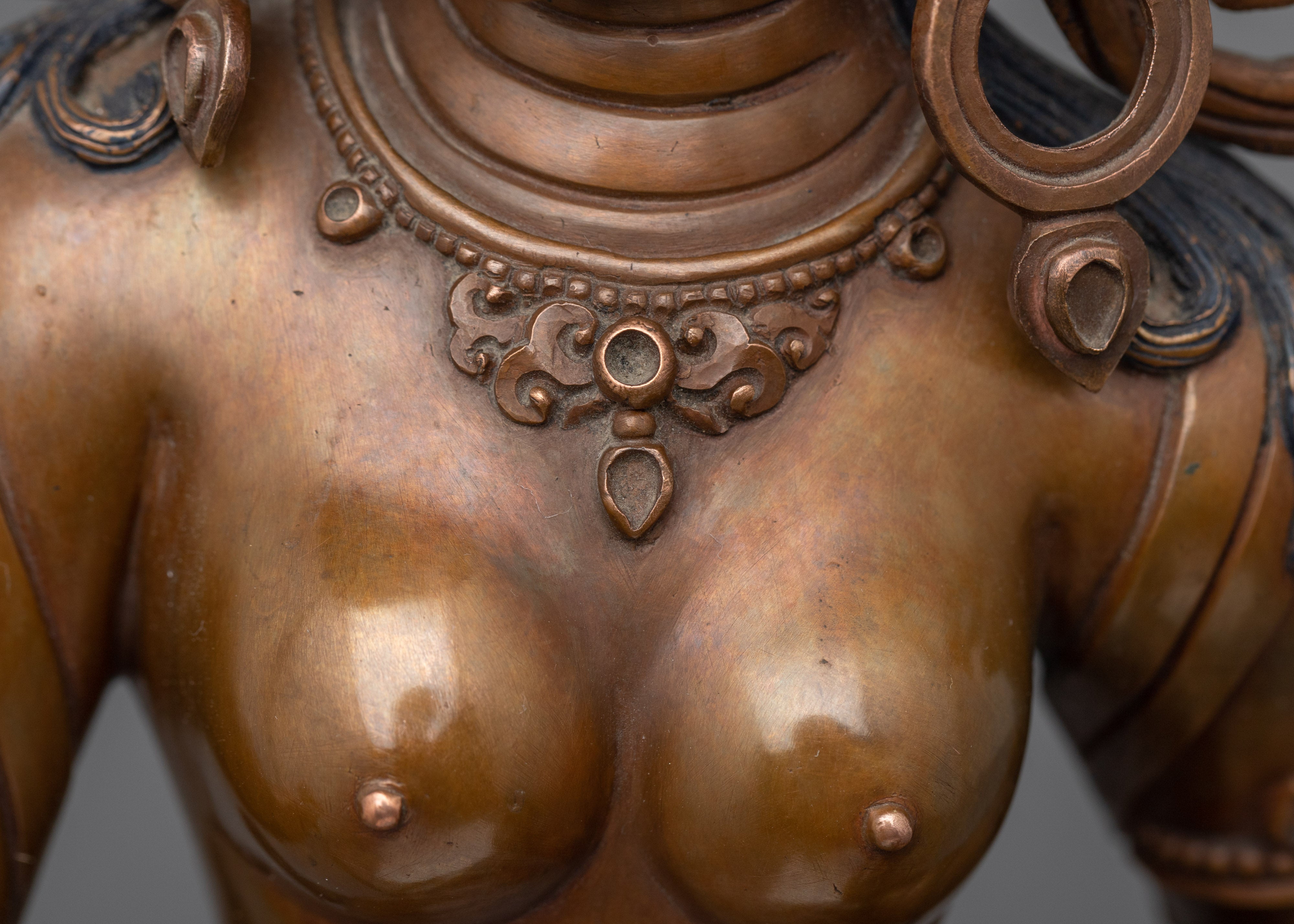Standing Bodhisattva Statue, White Tara | Gold Gilded Female Bodhisattva Sculpture