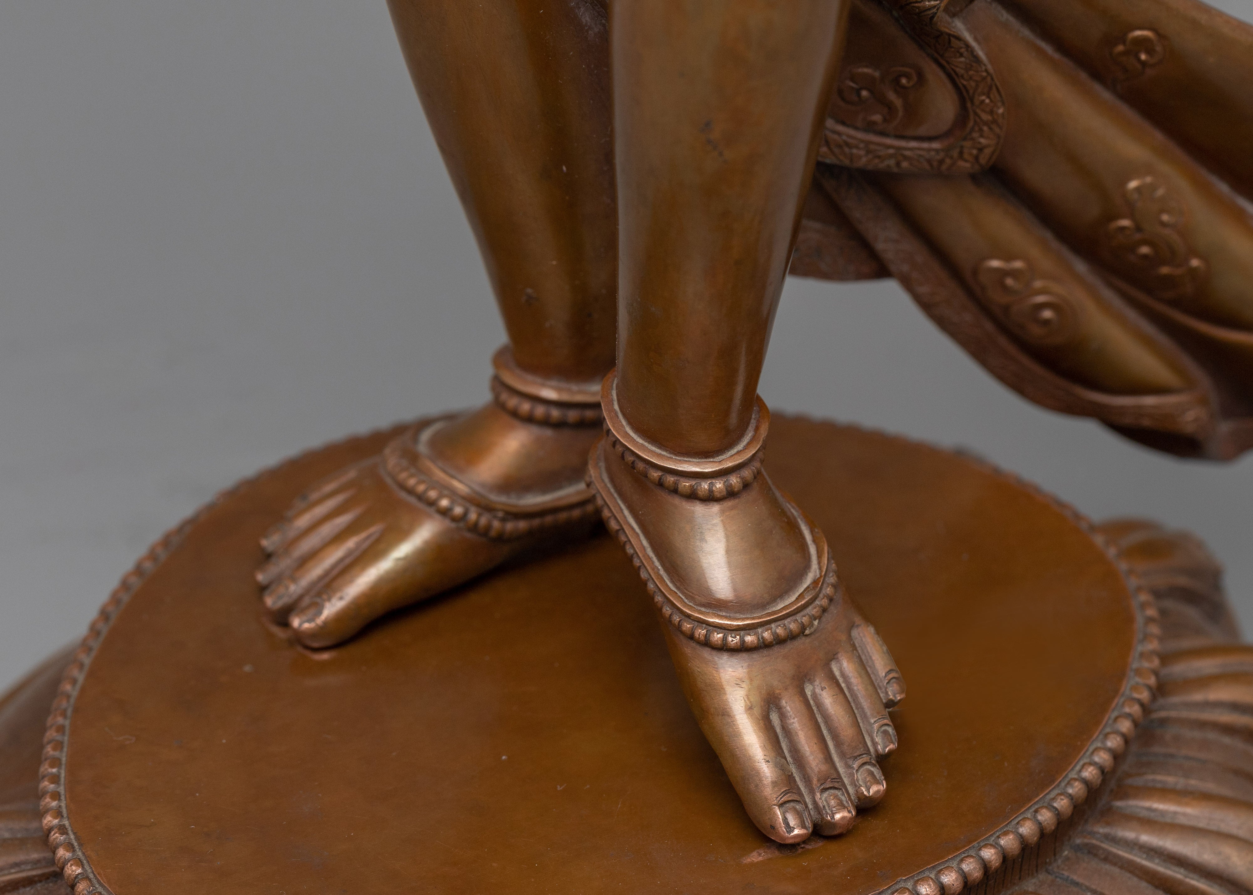 Standing Bodhisattva Statue, White Tara | Gold Gilded Female Bodhisattva Sculpture