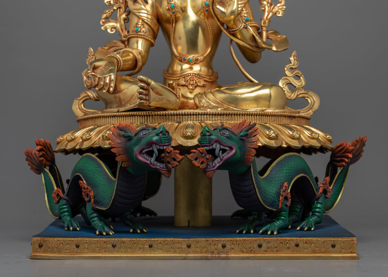 Green Tara Bodhisattva Statue for Prosperity | Female Bodhisattva Sculpture