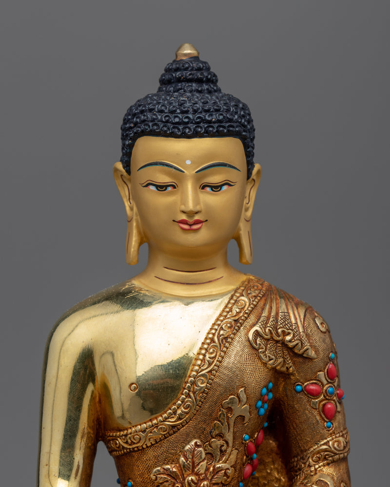 Statue of the Medicine Buddha | Gold-Plated Himalayan Art