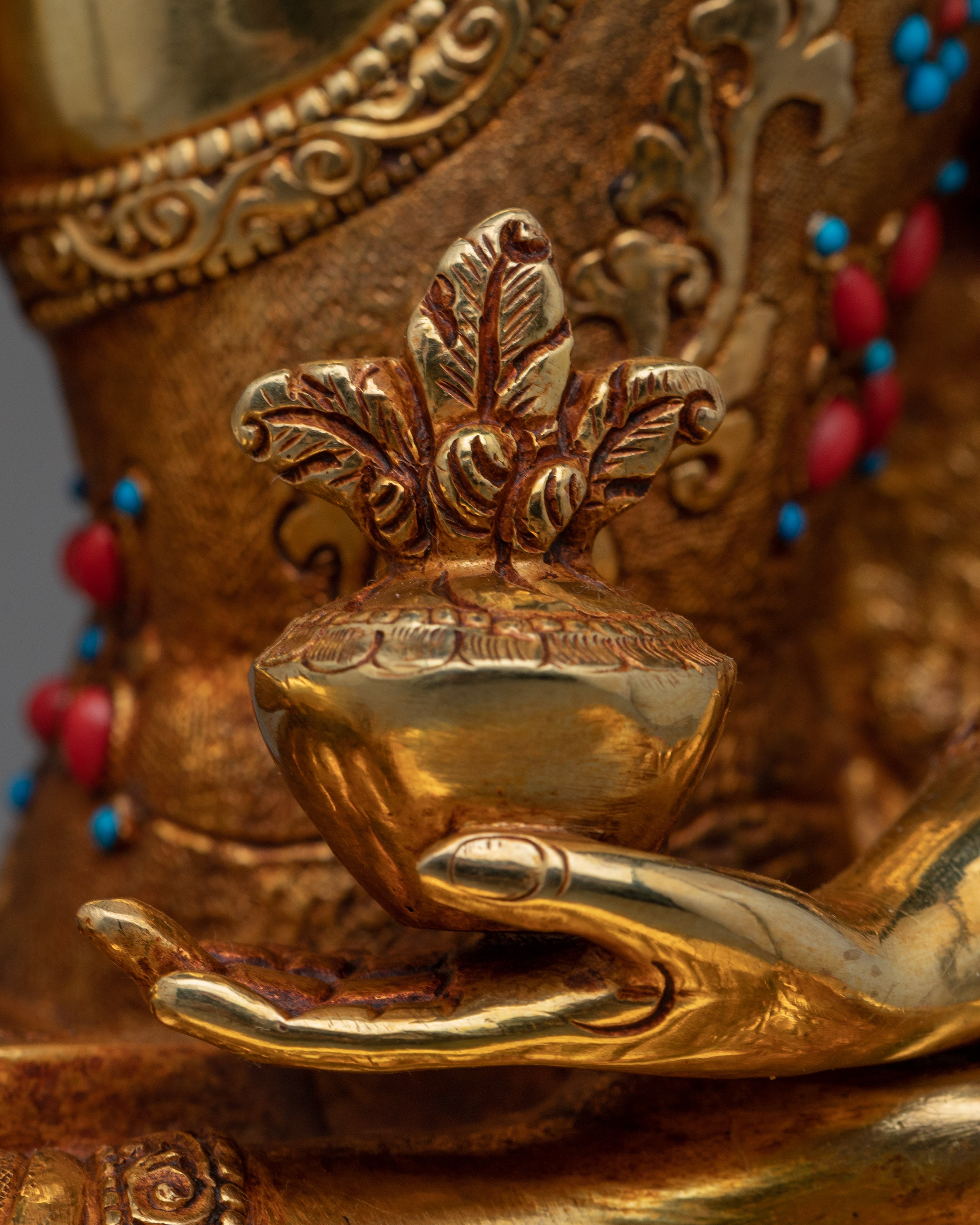 Statue of the Medicine Buddha | Gold-Plated Himalayan Art