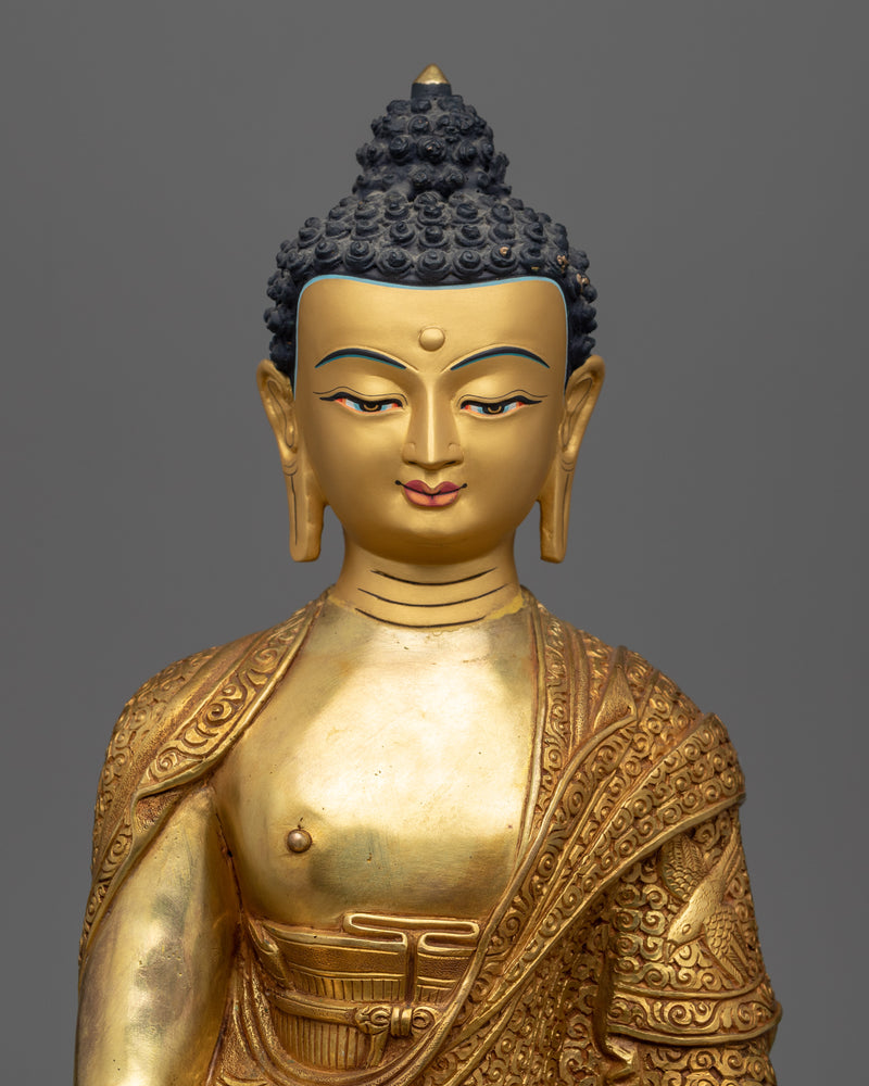 Buddha Shakyamuni Sculpture | Traditional Tibetan Style Buddhist Statue of Buddha