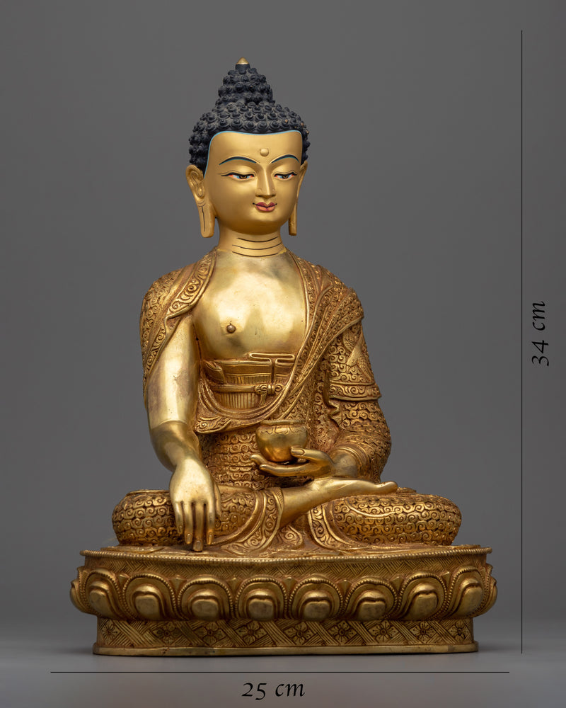 Buddha Shakyamuni Sculpture | Traditional Tibetan Style Buddhist Statue of Buddha