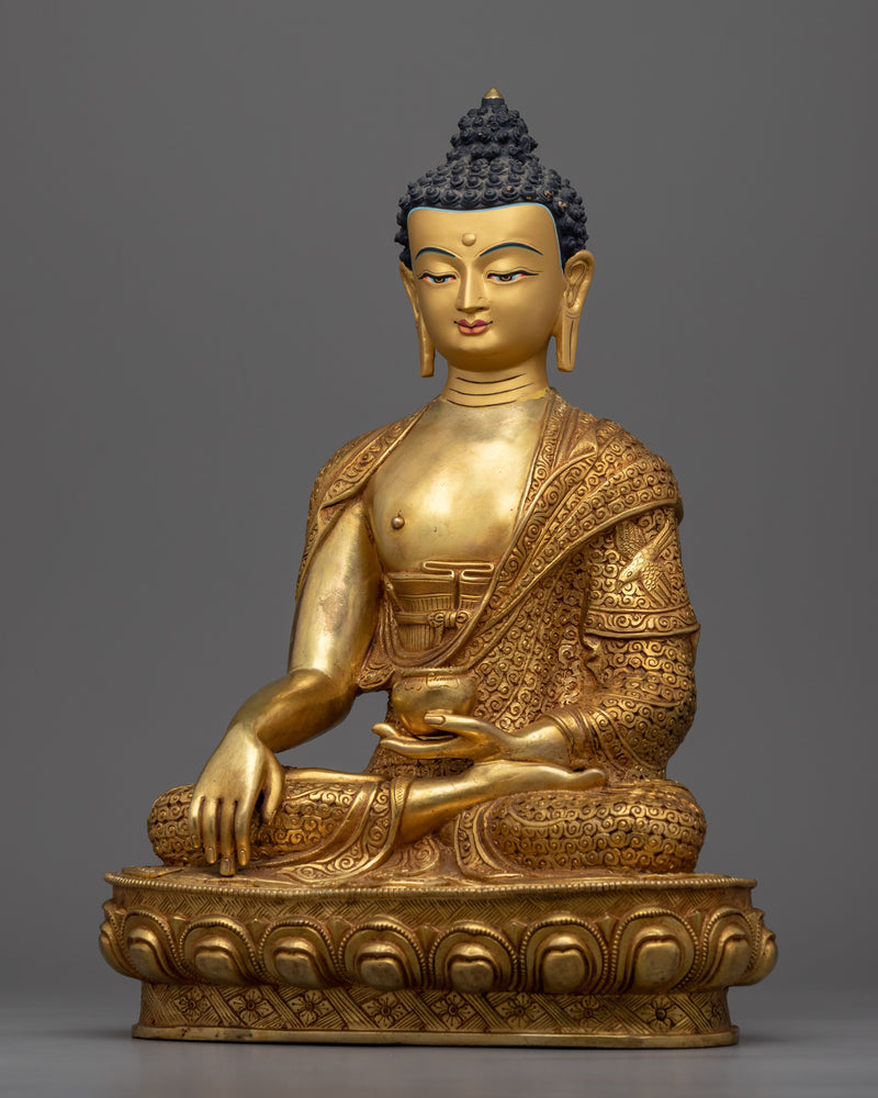 Buddha Shakyamuni Sculpture | Traditional Tibetan Style Buddhist Statue of Buddha