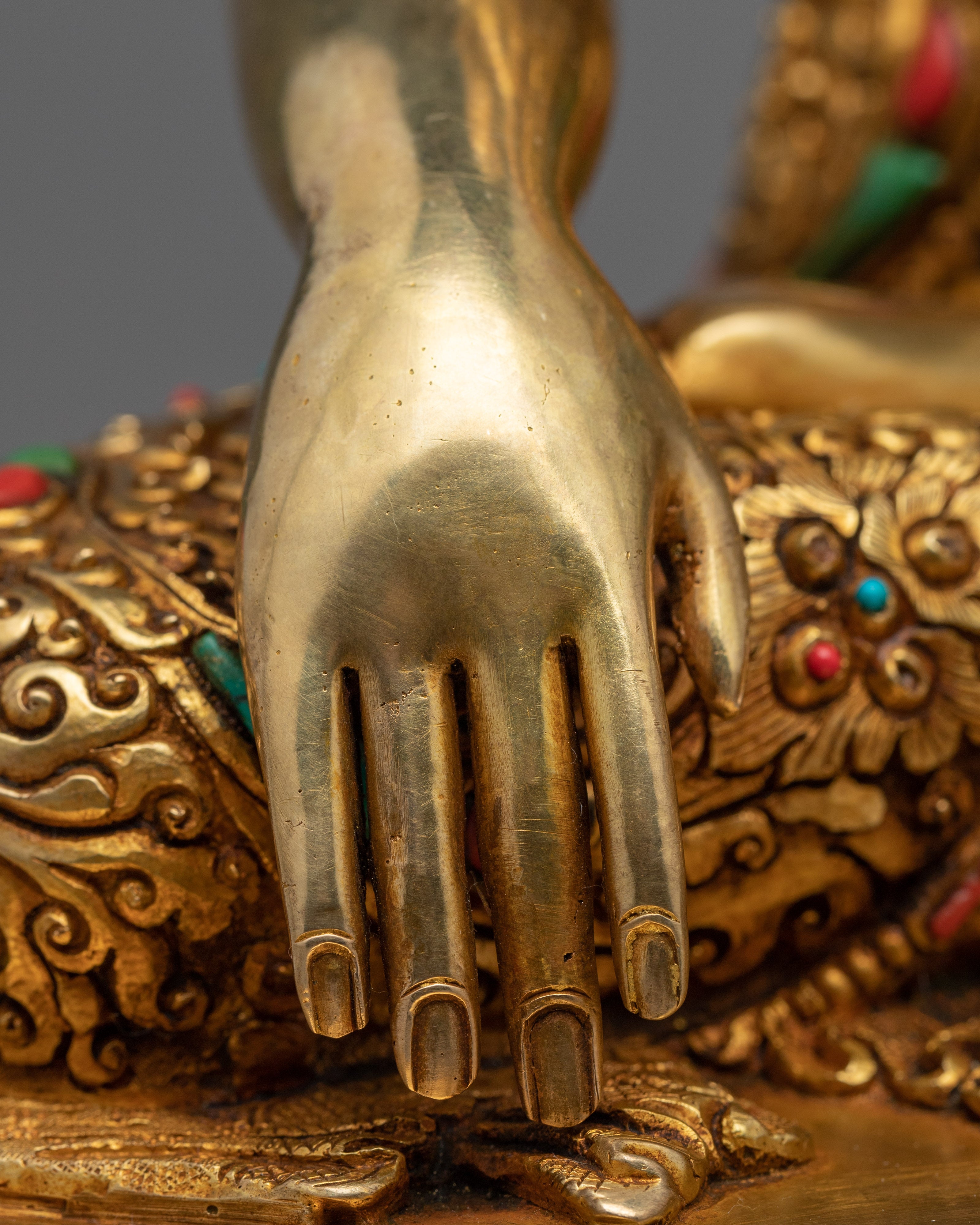 Shakyamuni Buddha, the Historical Buddha Sculpture | Gold-Plated Himalayan Art