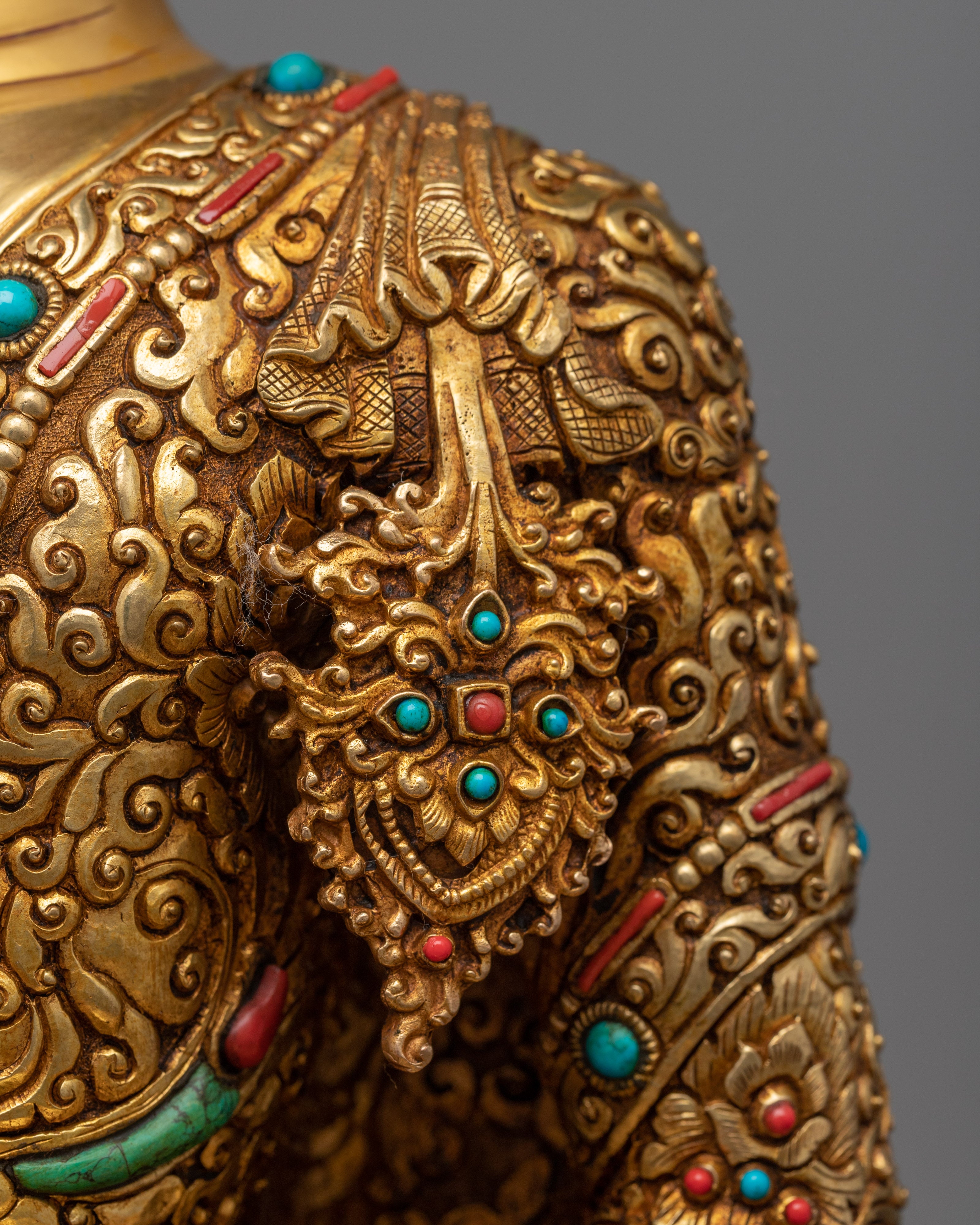 Shakyamuni Buddha, the Historical Buddha Sculpture | Gold-Plated Himalayan Art