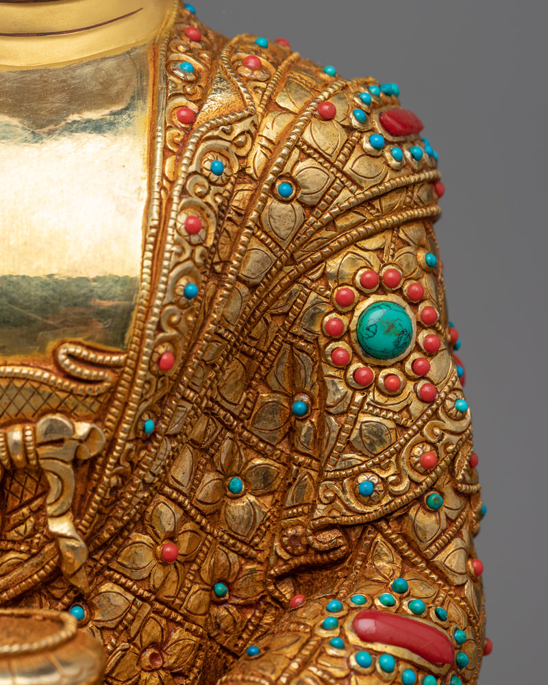 Gold Gilded Statue of the Historical Buddha | Shakyamuni Buddha Statue Made in Nepal