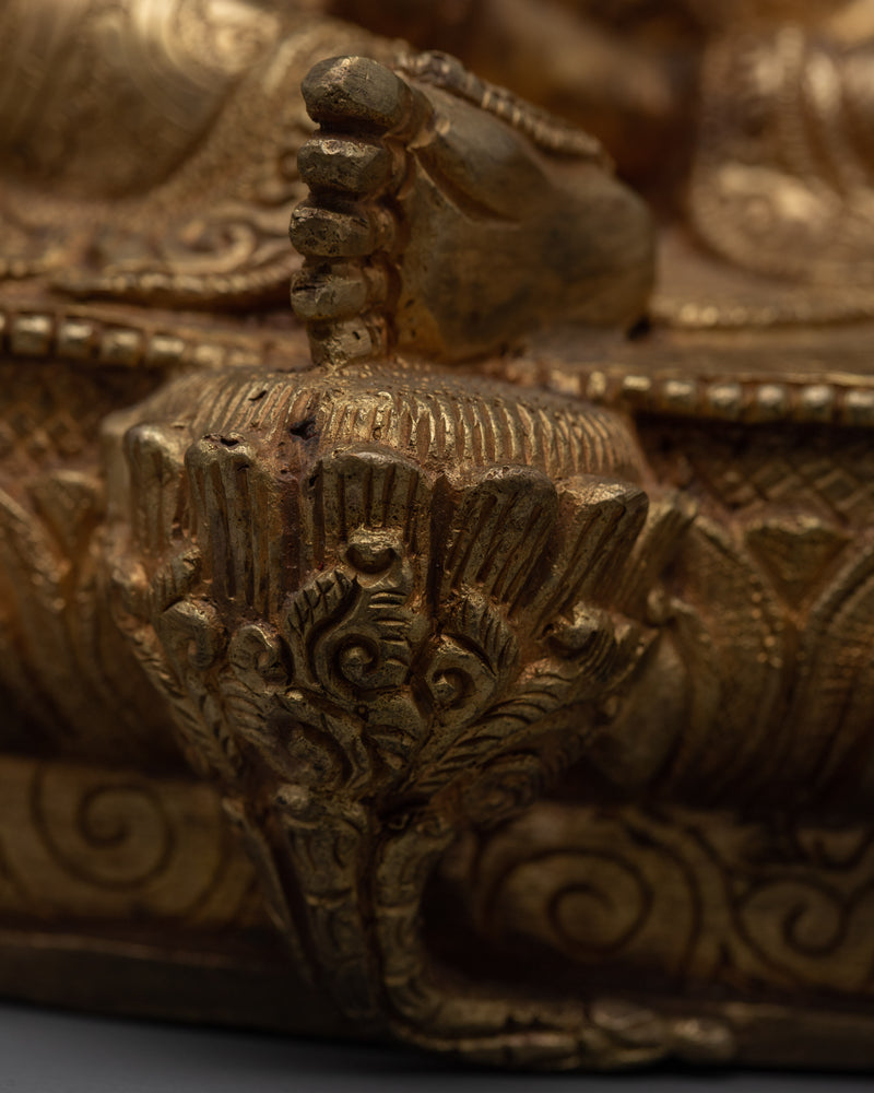 Green Tara Bodhisattva Statue for Meditation and Ritual | Gold Gilded