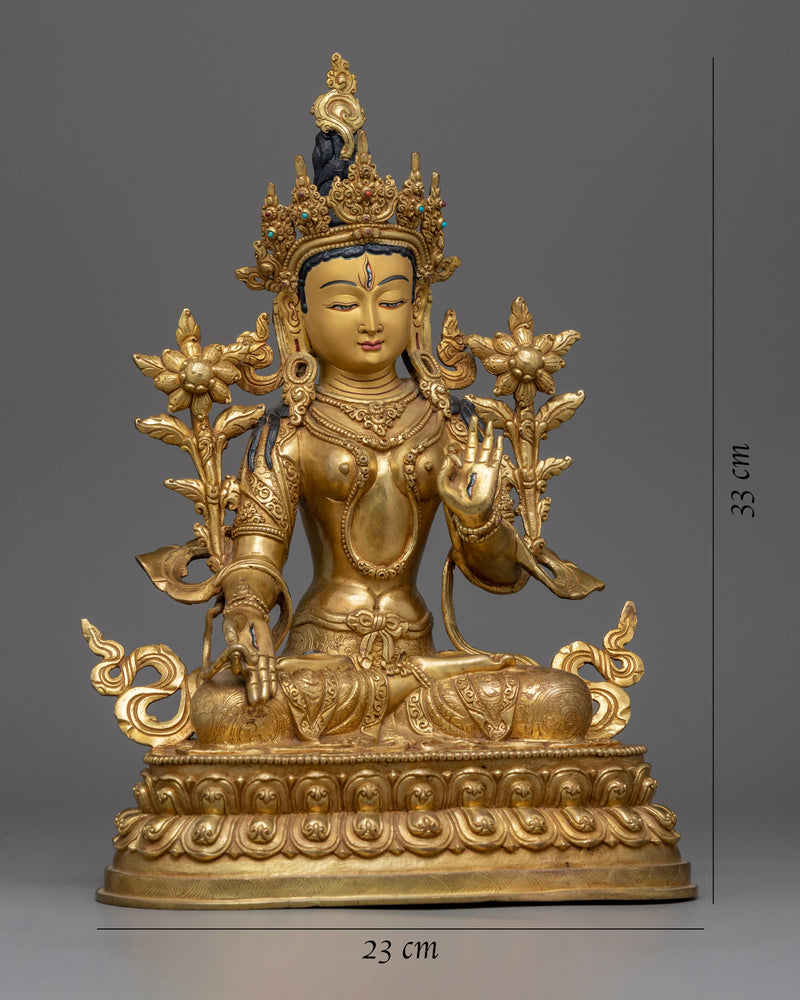 The White Tara Statue | Hand-carved Deity of Health Healing and Compassion