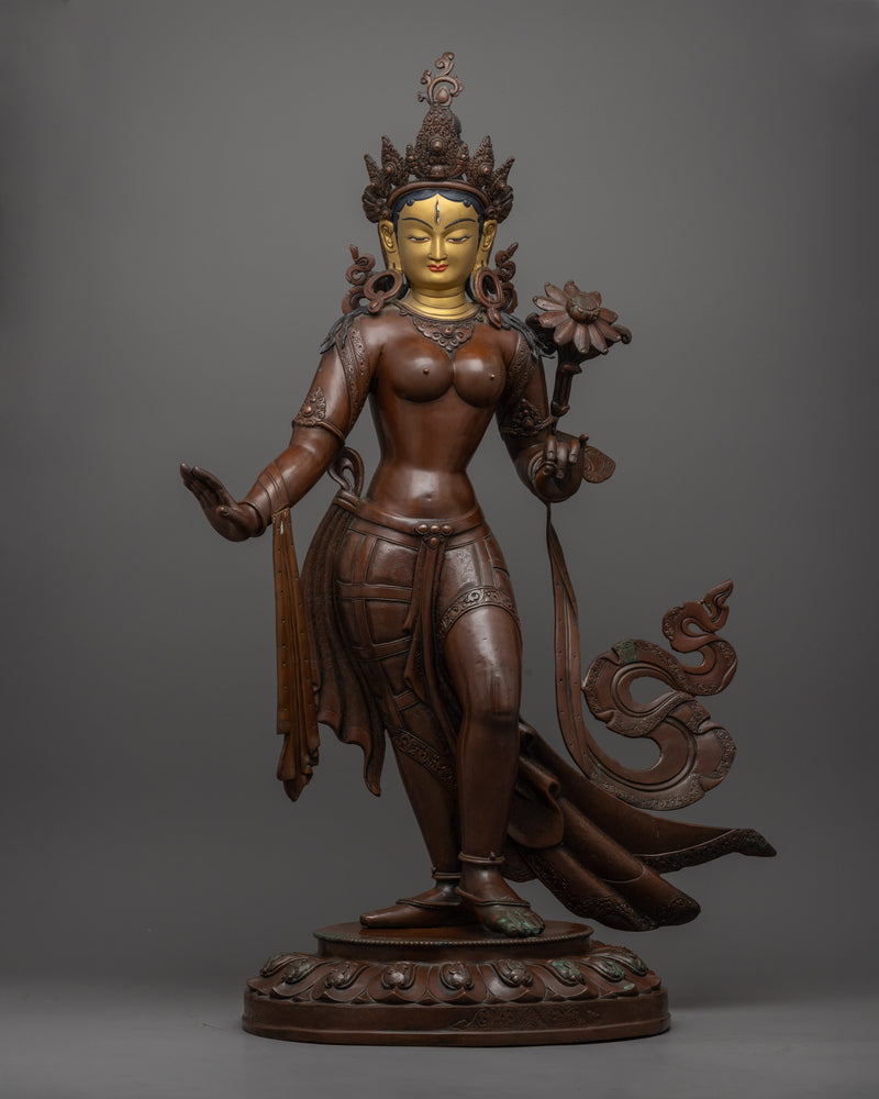 White Tara Statue Standing | Tibetan Deity of Longlife | Compassionate Deity