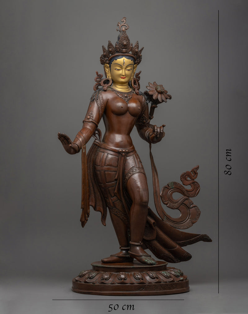 White Tara Statue Standing | Tibetan Deity of Longlife | Compassionate Deity
