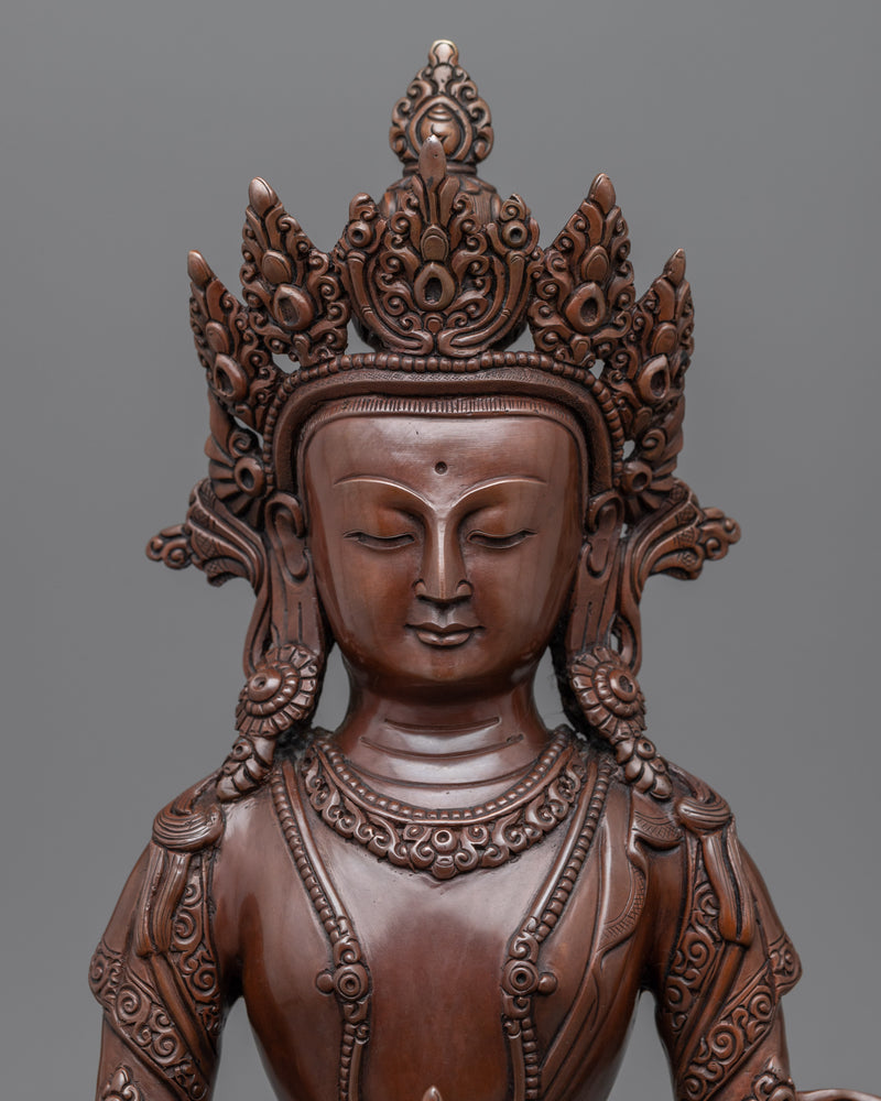 Seated Amitayus Buddha Statue  | Handmade Traditional Nepali Figure