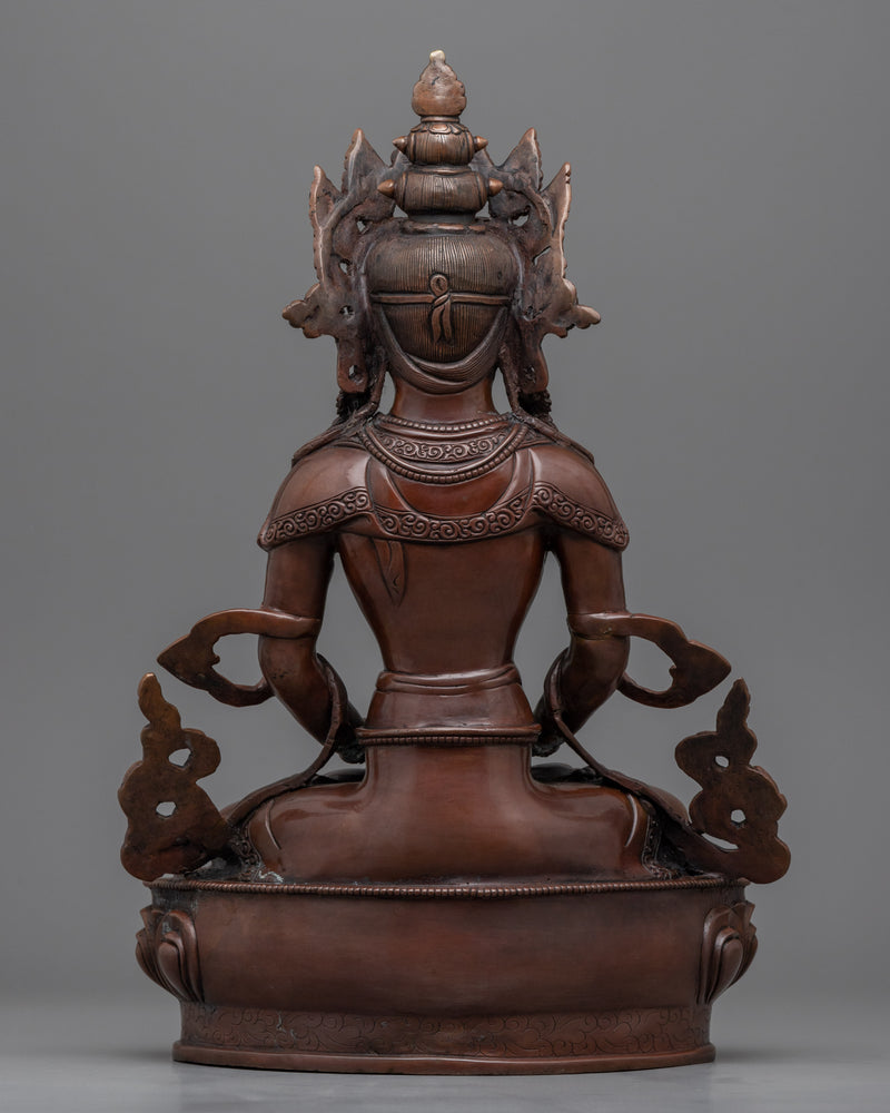 Seated Amitayus Buddha Statue  | Handmade Traditional Nepali Figure