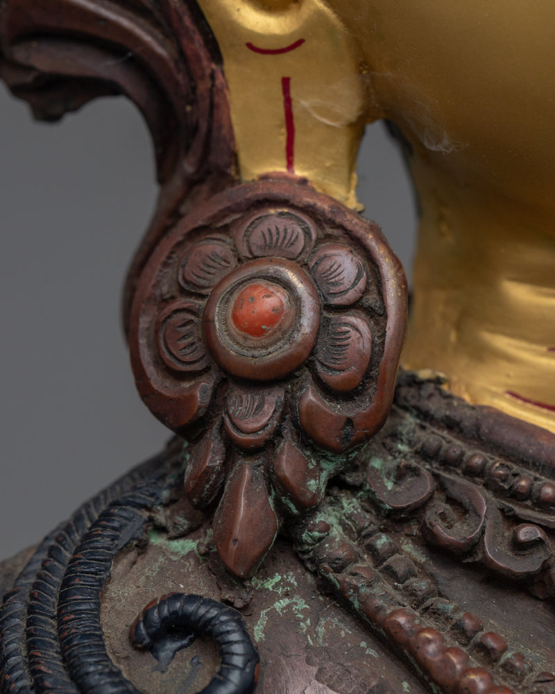 Traditional White Tara Art |  Hand-Carved Female Bodhisattva of Compassion Statue