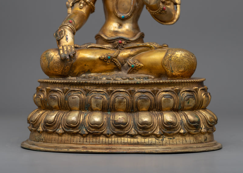 Gold Gilded White Tara Art  | Bodhisattva of Compassion Statue
