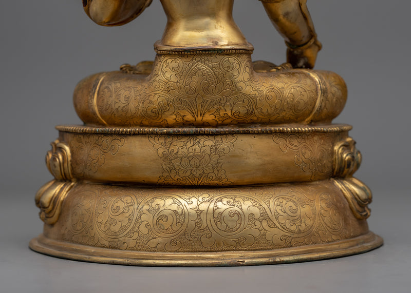Gold Gilded White Tara Art  | Bodhisattva of Compassion Statue