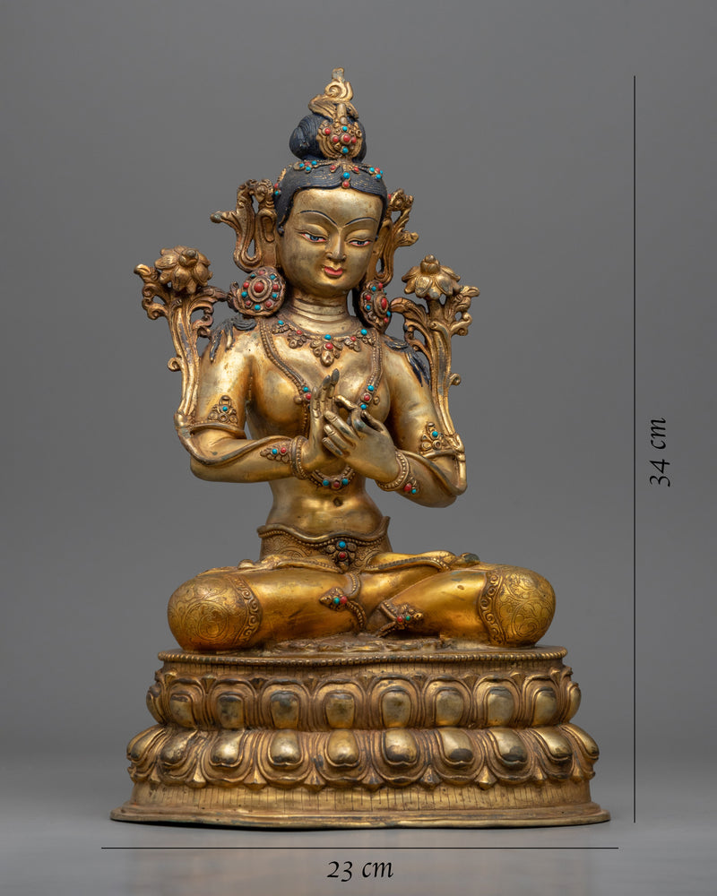 Tibetan White Tara Figurine for Meditation | Himalayan Buddhist Art
