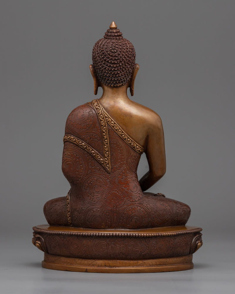Oxidized Copper Buddha Amitabha Statue | Traditional Tibetan Style Buddhist Statue