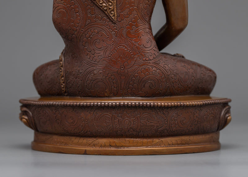 Oxidized Copper Buddha Amitabha Statue | Traditional Tibetan Style Buddhist Statue