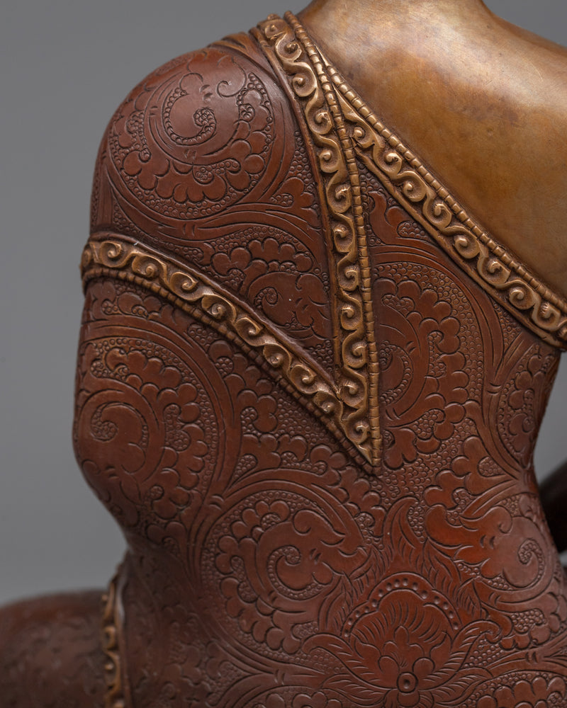 Oxidized Copper Buddha Amitabha Statue | Traditional Tibetan Style Buddhist Statue