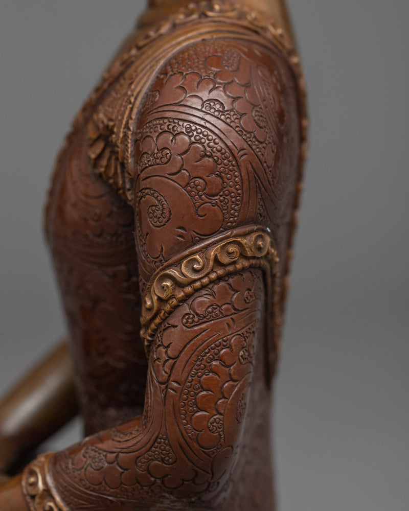 Oxidized Copper Buddha Amitabha Statue | Traditional Tibetan Style Buddhist Statue