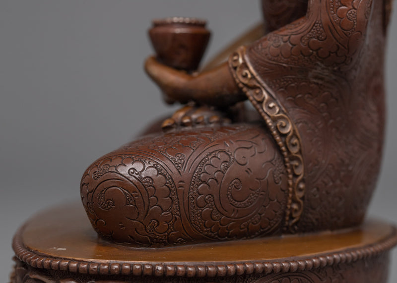 Oxidized Copper Buddha Amitabha Statue | Traditional Tibetan Style Buddhist Statue