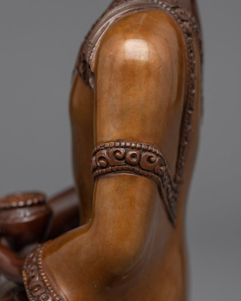 Serene Buddha Shakyamuni Statue for Meditation | Buddhist Oxidized Copper Statue