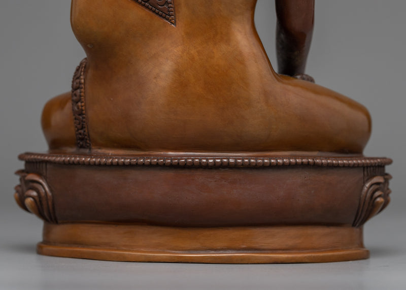 Serene Buddha Shakyamuni Statue for Meditation | Buddhist Oxidized Copper Statue