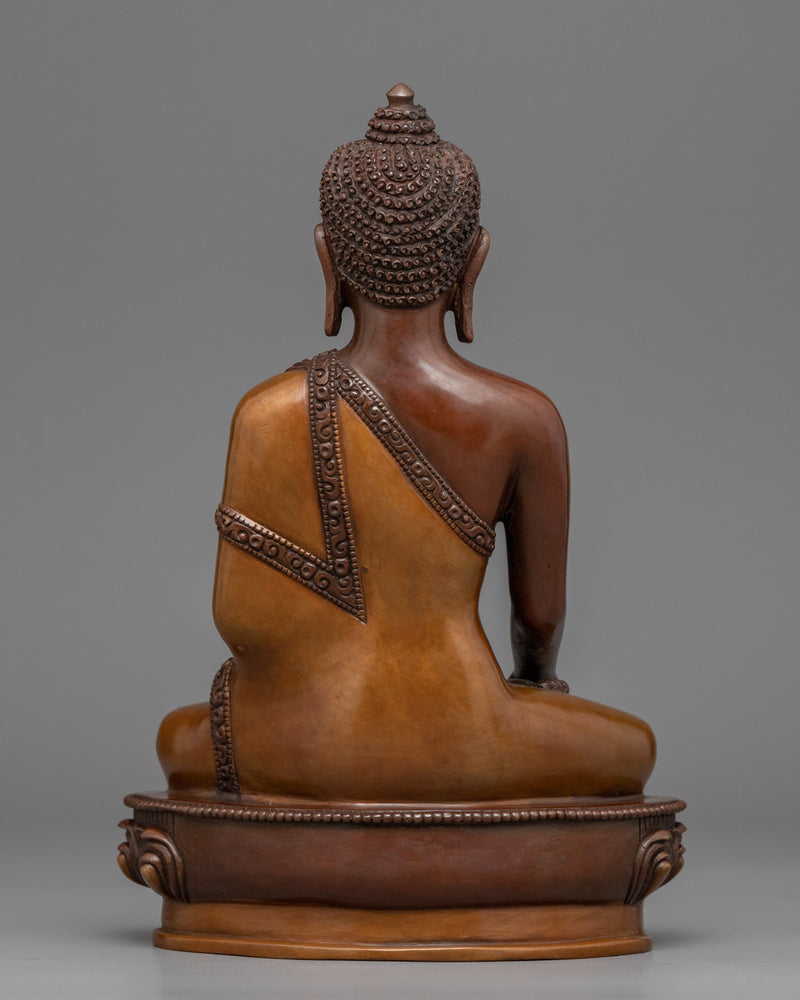 Serene Buddha Shakyamuni Statue for Meditation | Buddhist Oxidized Copper Statue