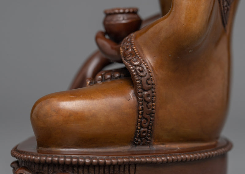 Serene Buddha Shakyamuni Statue for Meditation | Buddhist Oxidized Copper Statue
